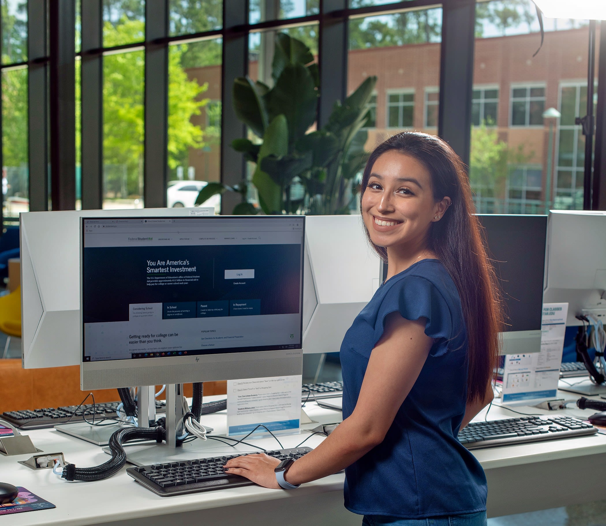 LSC Student with Computer