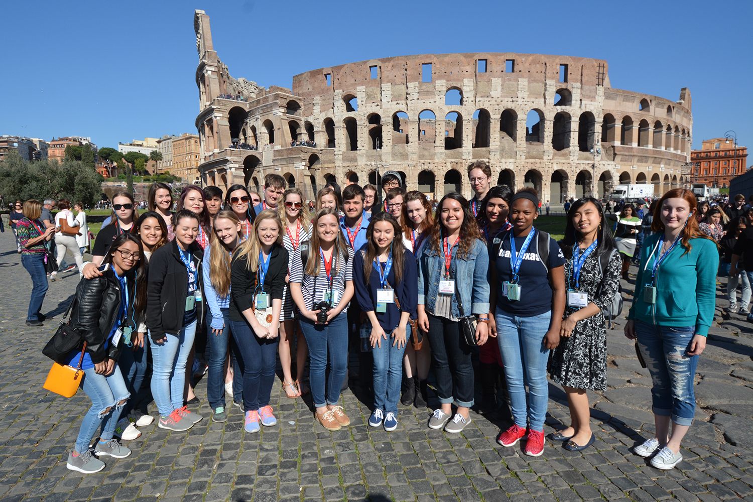 Group of students in Rome, Italy