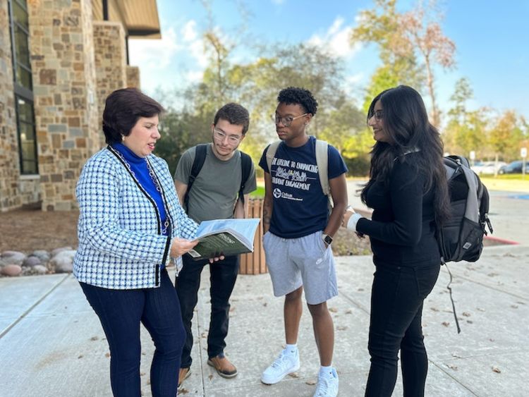 Group of students with instructor
