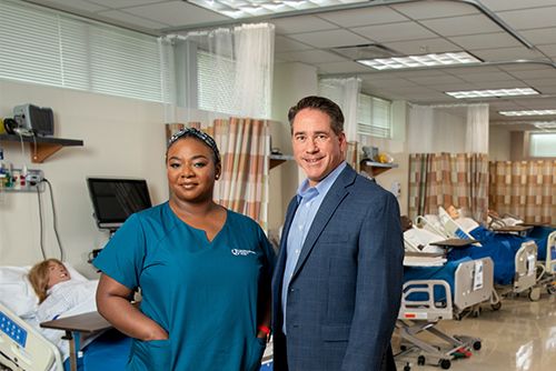 LSC Tomball nursing student with TRHF CEO